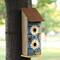 Glitzhome® 15" Washed Blue 2-Tiered Daisy Decorative Outdoor Garden Birdhouse